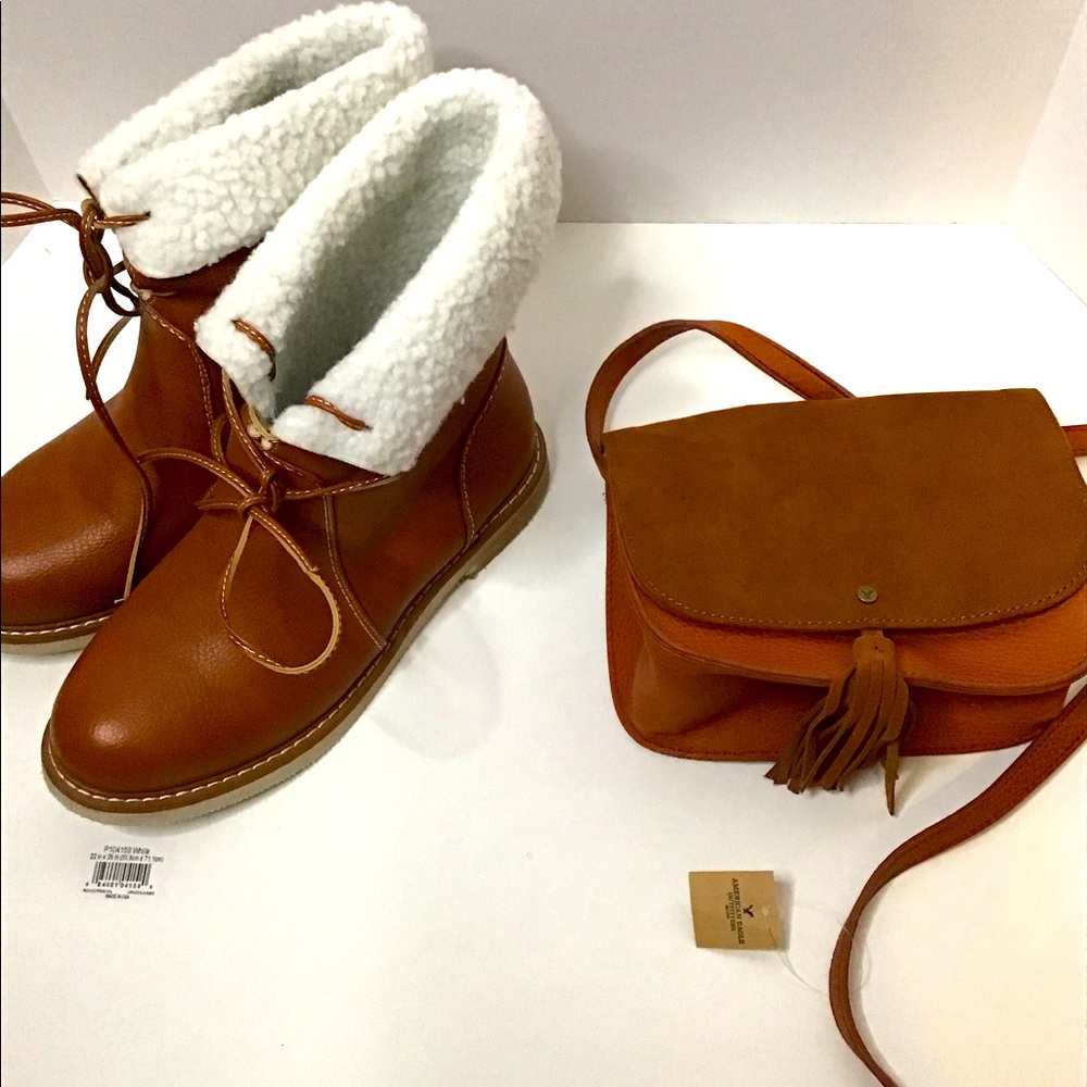 Bundle package American eagle purse and brown boot